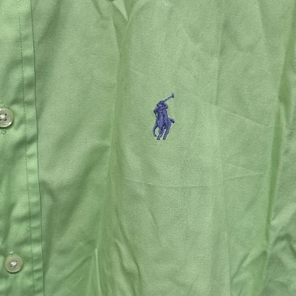 Ralph Lauren Men's Lime‎ Green Button Up Shirt Sz Medium Classic Fit Y2K Vintage
